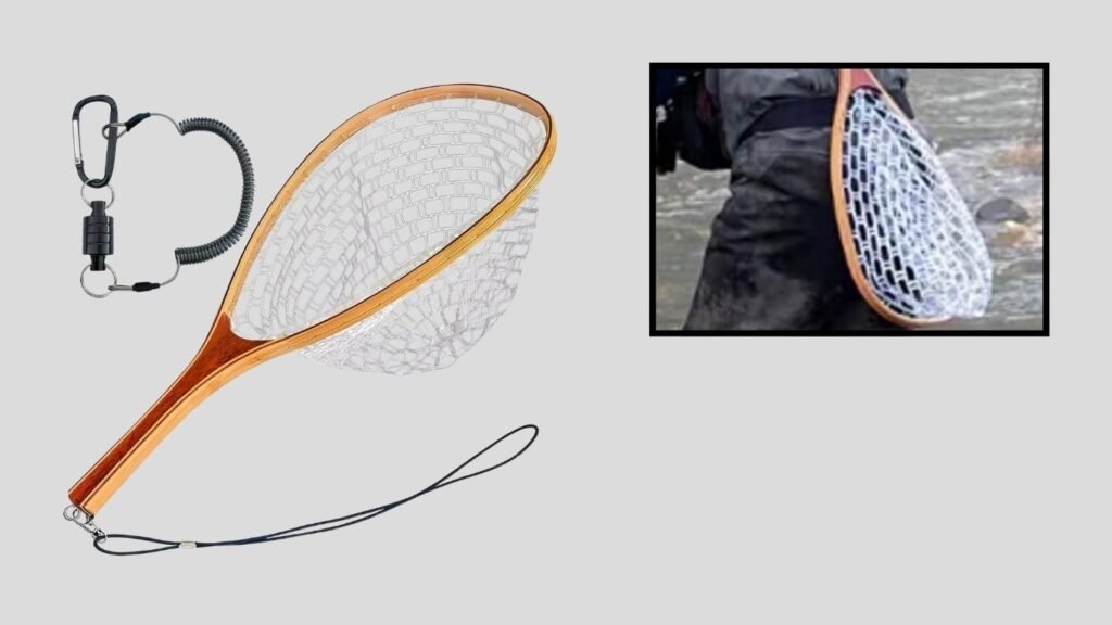 SEASPRO Wooden Handle Fly Fishing Landing Net