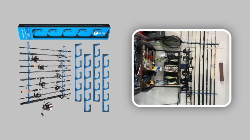 POKIPO Fishing Rod Rack With Pegboard