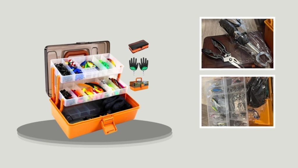 DIGOAKO 417-Piece Fishing Kit with 3-Layer Tackle Box