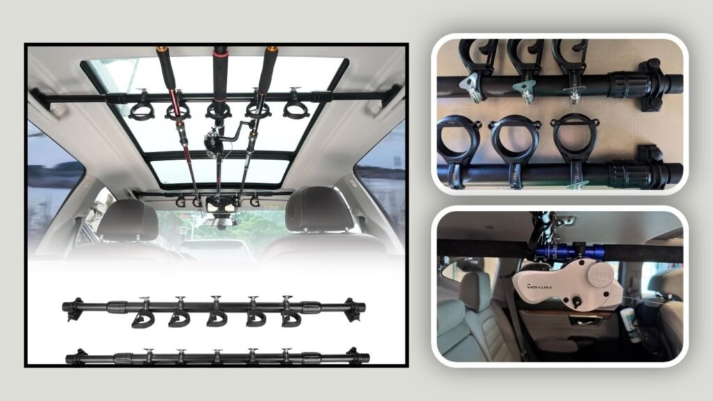  LITTLEMOLE Adjustable Car Fishing Rod Holder – Best for Interior Roof Storage
